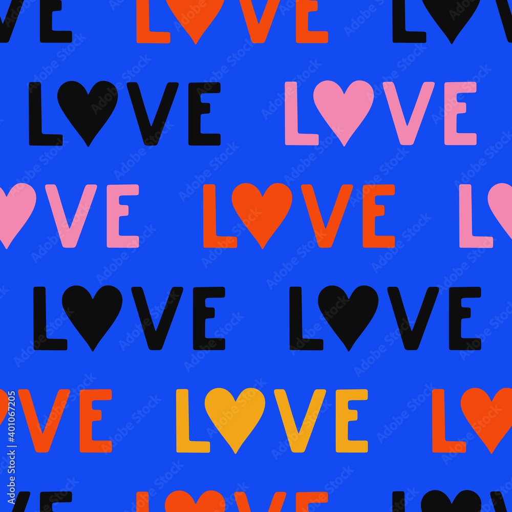 Hand drawn seamless vector pattern with love phrase. Vintage background for Valentine’s Day, romantic holidays, women’s day and wedding design. Poster, print, card, fabric and wrapping paper Hand drawn seamless vector pattern with love phrase. Vintage background for Valentine’s Day, romantic holidays, women’s day and wedding design. Poster, print, card, fabric and wrapping paper
