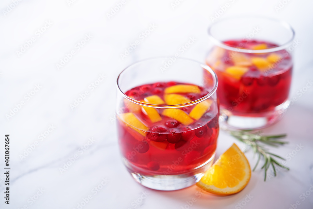 Cranberry orange sangria in a glass Cranberry orange sangria in a glass