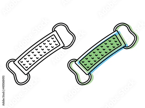 Bathroom accessories. Washcloth. vector icons in flat style