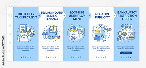 Bankruptcy onboarding vector template