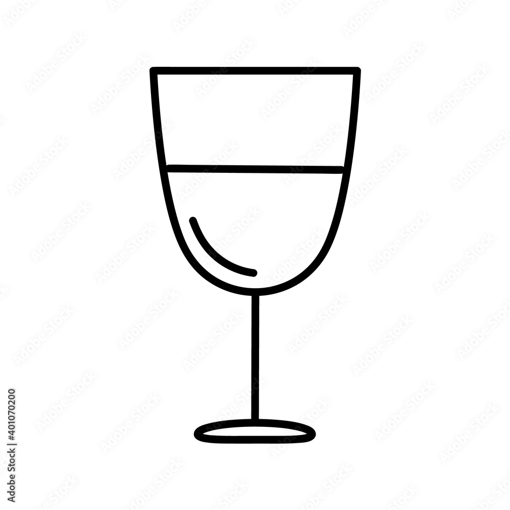 Classic Glass of Wine, Lemonade and Juice. Flat Icon in Outline Design. Black Stroke. Pictogram for Website Vector eps10. Classic Glass of Wine, Lemonade and Juice. Flat Icon in Outline Design. Black Stroke. Pictogram for Website Vector eps10.