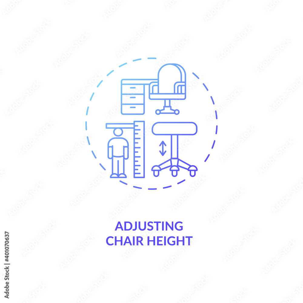 Adjusting chair height concept icon Adjusting chair height concept icon