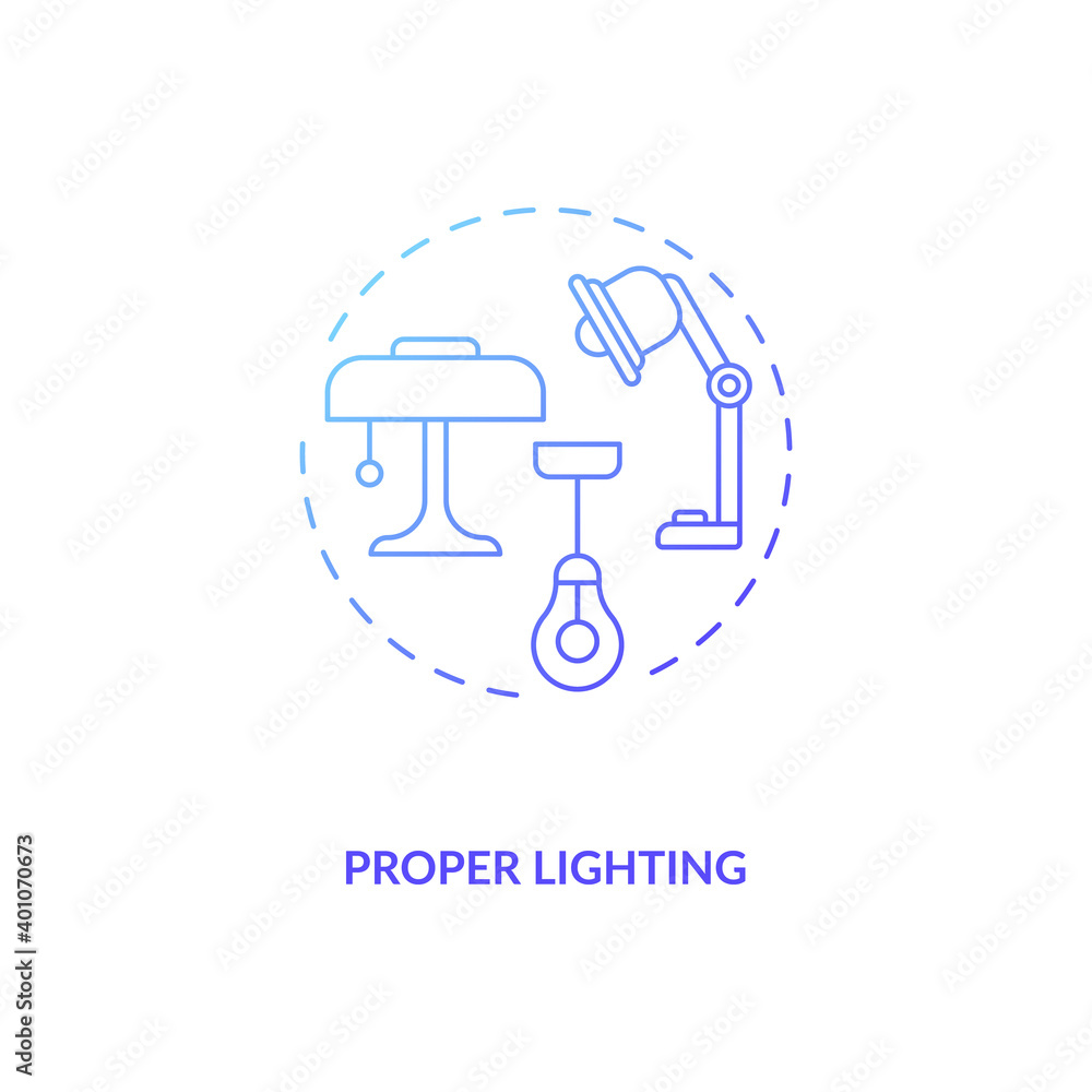 Proper lighting concept icon