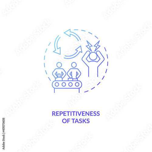 Tasks repetitiveness concept icon