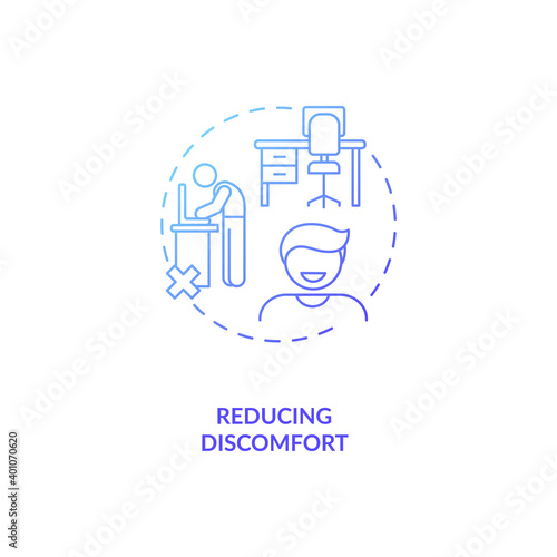 Reducing discomfort concept icon