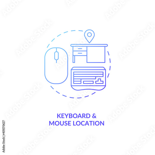 Keyboard and mouse location concept icon