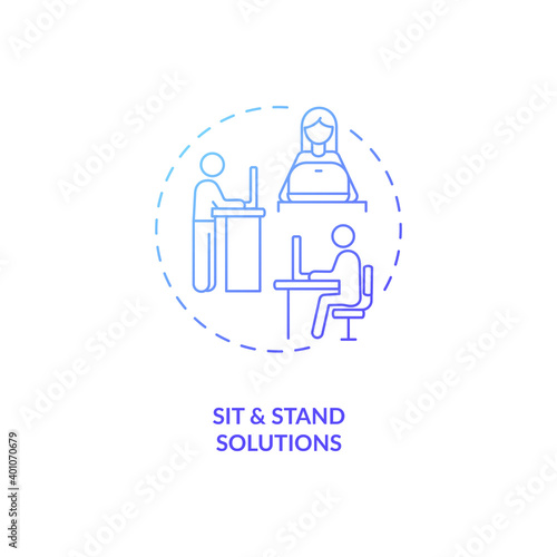 Sit and stand solutions concept icon