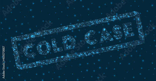 Cold Case word in digital style. Glowing geometric Cold Case badge. Authentic vector illustration.