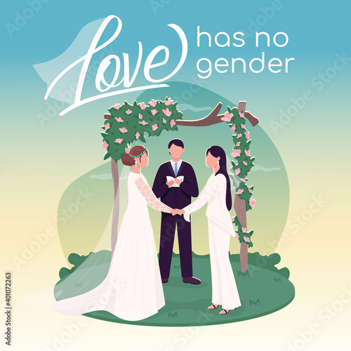 LGBT wedding social media post mockup