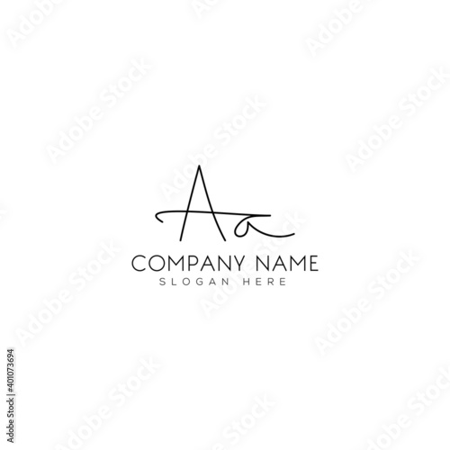 A A or aa initial handwriting logo template. signature logo concept. Hand-drawn Calligraphy lettering illustration.