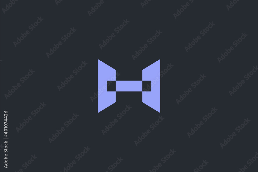 Fototapeta premium Minimal Modern Abstract Letter H Dark Background Logo Template