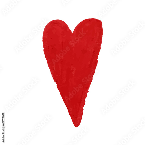 Vector colorful illustration of heart shape drawn with red colored chalk pastels. Elements for design greeting card, poster, banner, Social Media post, invitation, sale, brochure, other graphic design