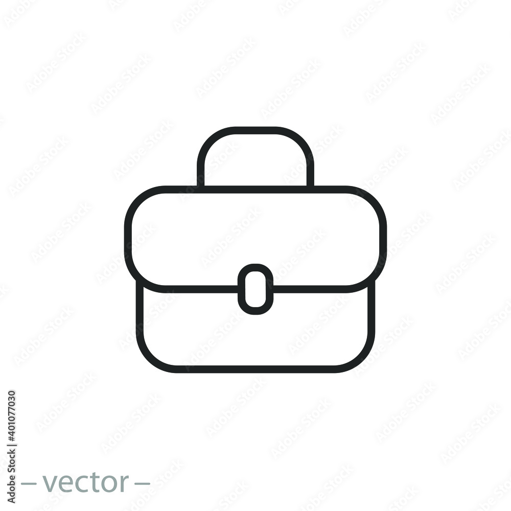 portfolio icon, business bag, briefcase for documents, thin line symbol on white background - editable stroke vector illustration eps10 portfolio icon, business bag, briefcase for documents, thin line symbol on white background - editable stroke vector illustration eps10