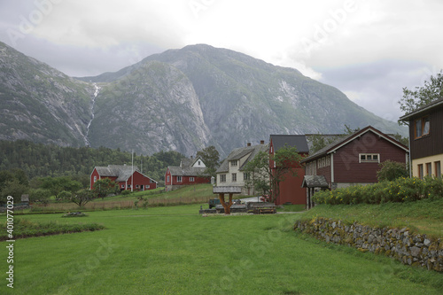 The village of Eidfjord in Norway is a major cruise ship port of call. It is situated at the end of the Eid Fjord, an inner branch of the large Hardangerfjorden © Jiri Vondrous