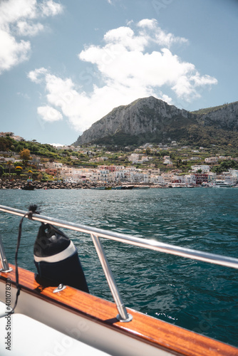 Views of the coast from a boat in the Mediterranean