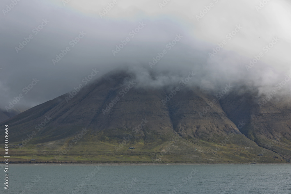 Beautiful nature and landscape near Longyearbyen, Spitsbergen  in Norway