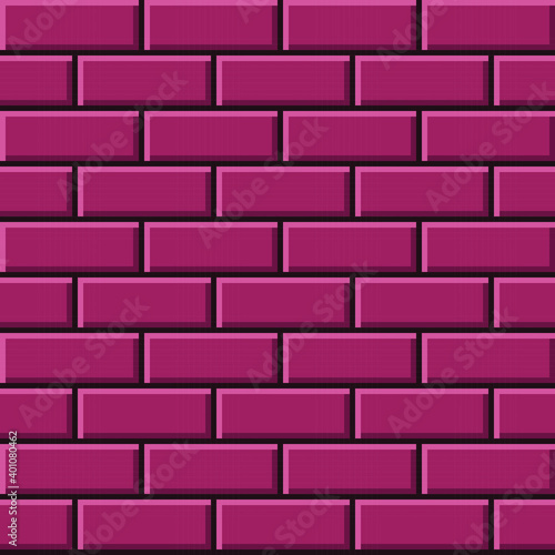 Purple brick texture pixel art. Vector picture.