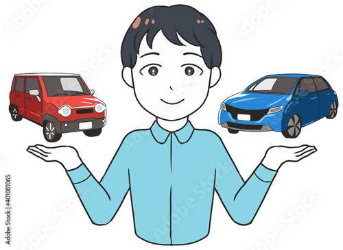 軽自動車と普通車を比較する　男性