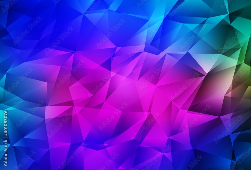 Dark Pink, Blue vector abstract polygonal background.