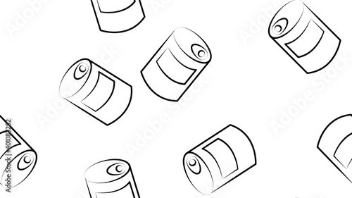 Canned fish pattern seamless. preserve piscine tinned goods background. Vector ornament. Food texture