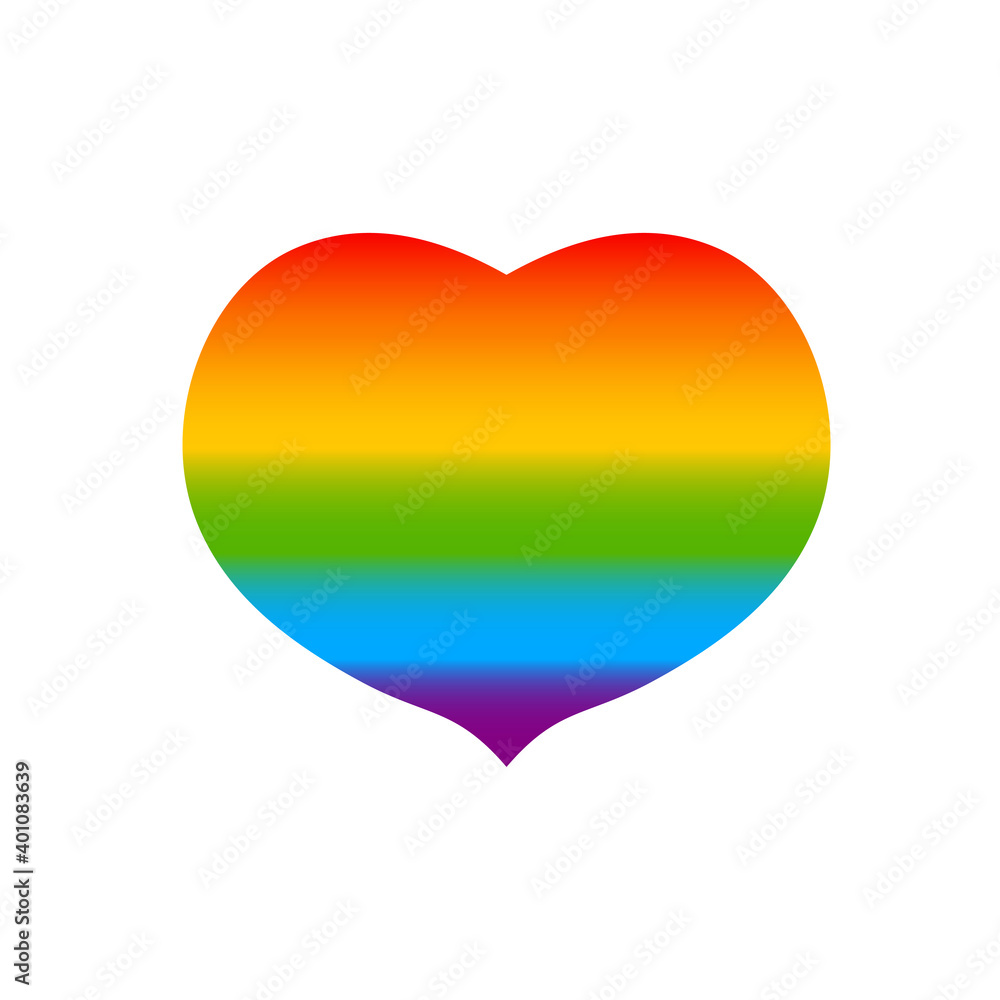 Heart in rainbow color. LGBT. Heart symbol of love. Vector illustration. Heart in rainbow color. LGBT. Heart symbol of love. Vector illustration.