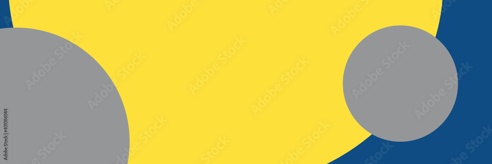 Three color background of trendy colors 2021 and 2020. Yellow, grey and classic blue.