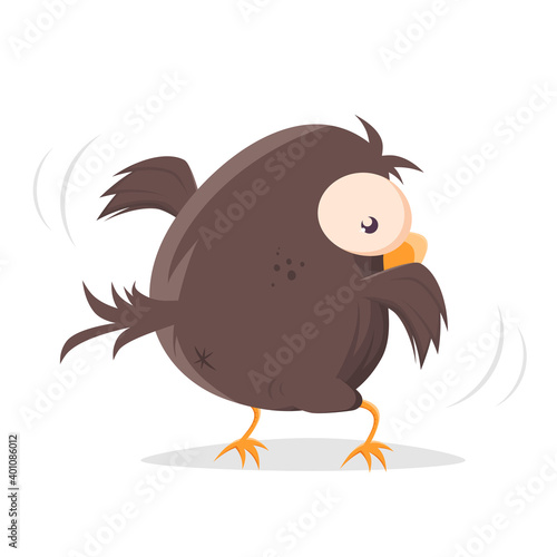 backside of a funny cartoon bird