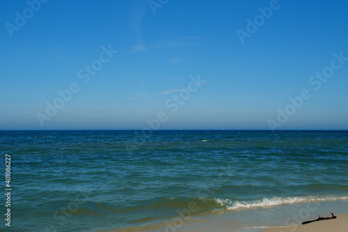 calm landscape at the Polish Baltic Sea on a sunny holiday day