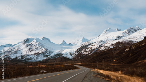 road to a mountain glacier