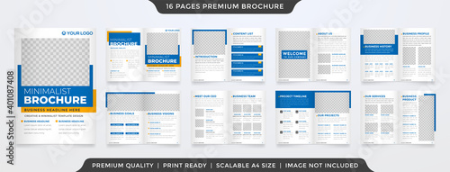 minimalist business bifold brochure template with modern layout and simple style use for business proposal and annual report 