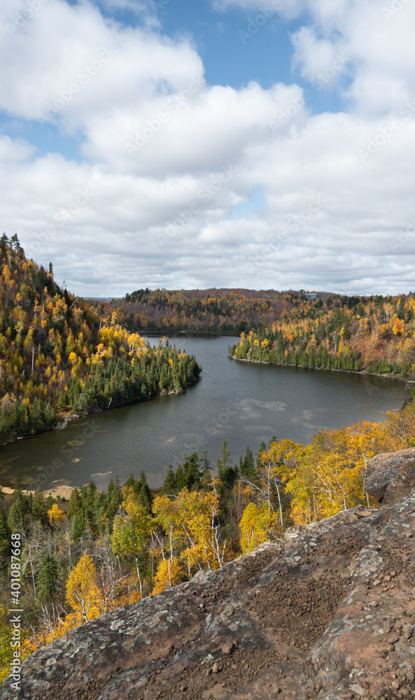 Fototapeta premium landscape with river and mountains