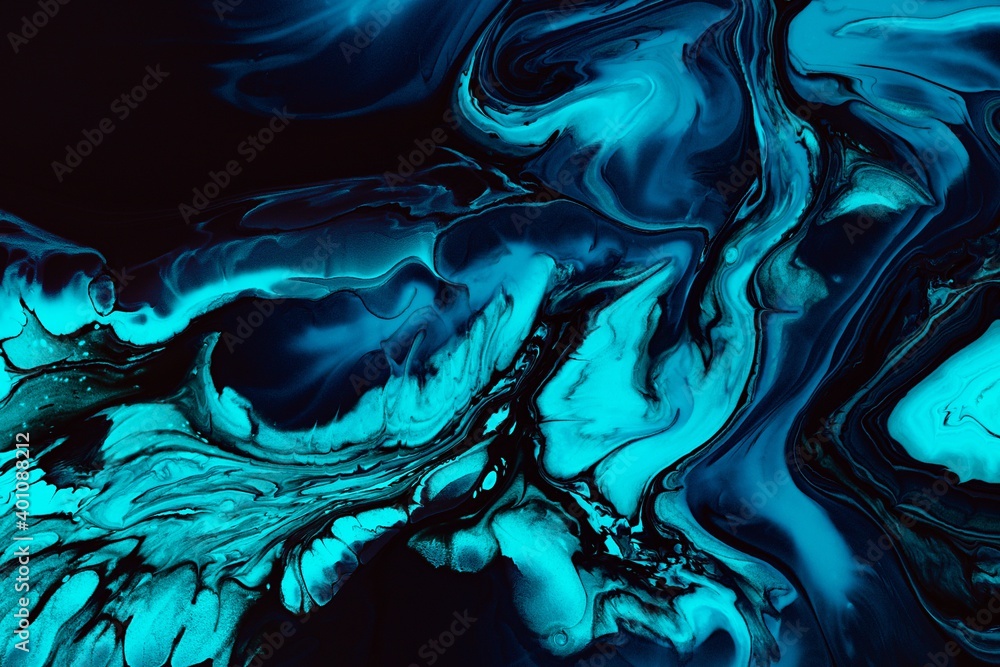 Fluid art texture. Abstract backdrop with swirling paint effect. Liquid ...