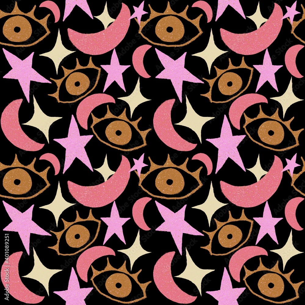 Fototapeta premium Witchy Seamless Pattern