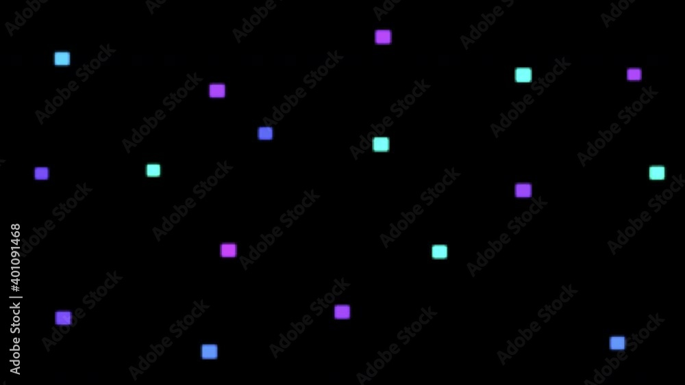 Fast moving pixelated squares animation, on a transparent background Fast moving pixelated squares animation, on a transparent background
