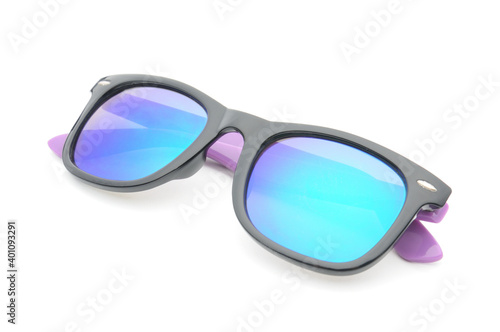 Elegant sunglasses on a white background