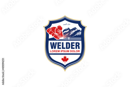 Welding logo welder metal work icon design, welder emblem, welding icon, welding identity.