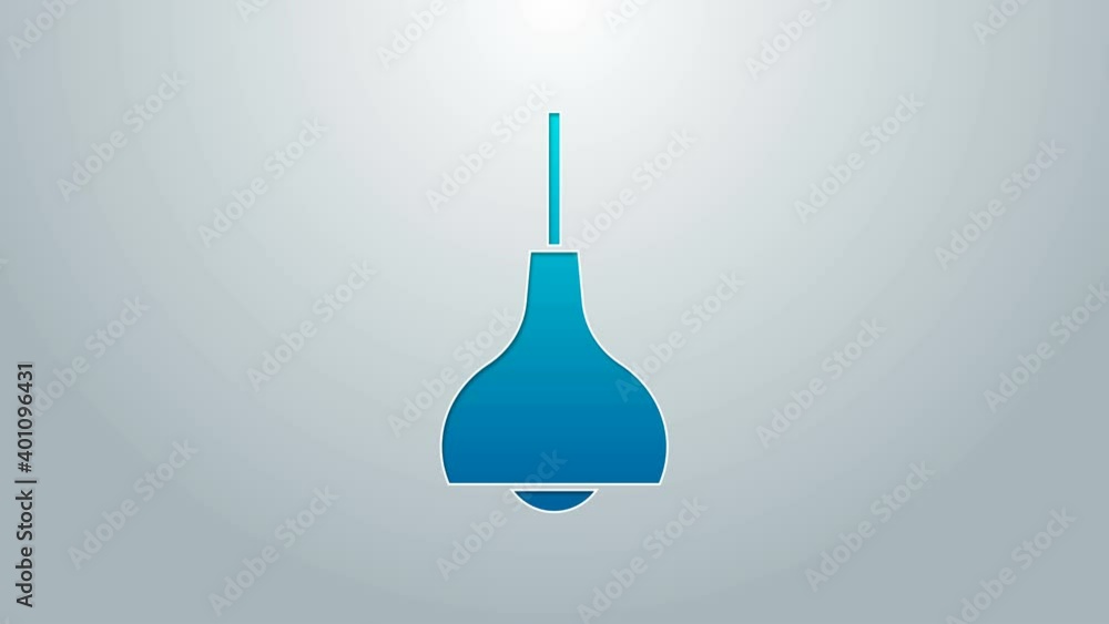 Blue line Lamp hanging icon isolated on grey background. Ceiling lamp light bulb. 4K Video motion graphic animation Blue line Lamp hanging icon isolated on grey background. Ceiling lamp light bulb. 4K Video motion graphic animation