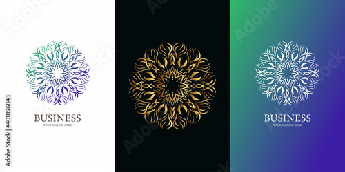 Flower, ornament or mandala logo template design. ent logo template design.