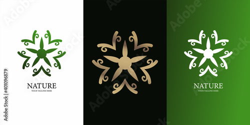 Flower, ornament or mandala logo template design. ent logo template design.