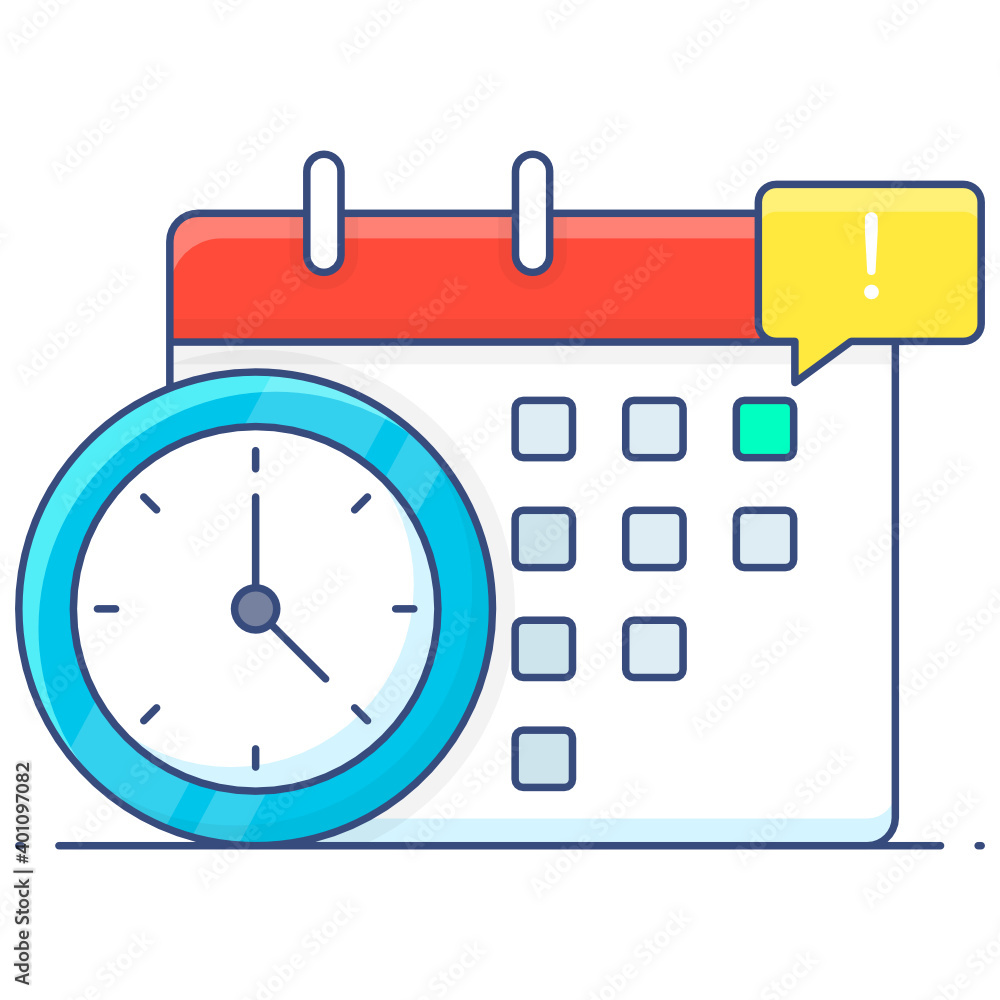 Flat outline icon of deadline, time limit
Flat outline icon of deadline, time limit