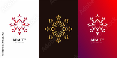 Flower, ornament or mandala logo template design. ent logo template design.