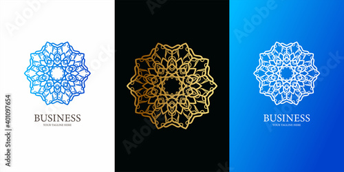 Flower, ornament or mandala logo template design. ent logo template design.