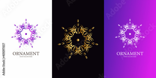 Flower, ornament or mandala logo template design. ent logo template design.