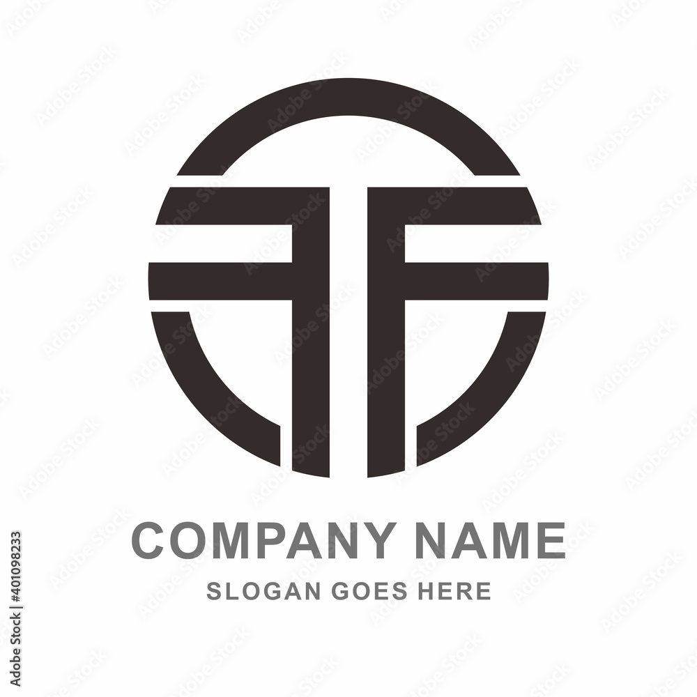 Obraz premium Monogram Letter F Geometric Circle Architecture Interior Construction Business Company Stock Vector Logo Design Template