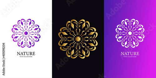Flower, ornament or mandala logo template design. ent logo template design.