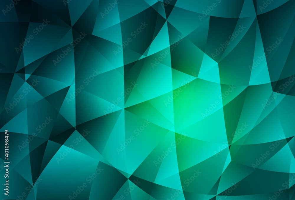 Fototapeta premium Light Green vector low poly layout.