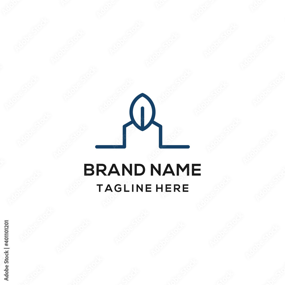 Organic House logo design template ,Home logo ,House care logo ,Home clean logo , Vector illustration