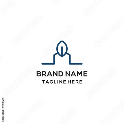 Organic House logo design template ,Home logo ,House care logo ,Home clean logo , Vector illustration