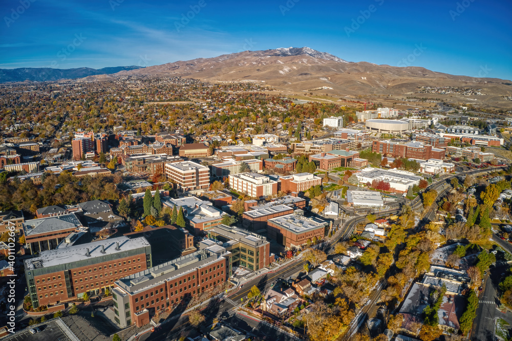 Aerial View of a University in Reno, Nevada