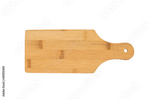 Wooden cutting Board isolated on white background.